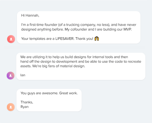 Customer testimonials