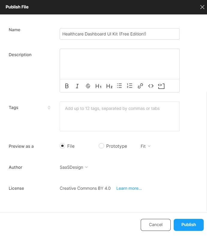 publish options