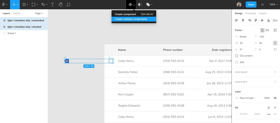 create components