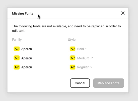 figma replace fonts