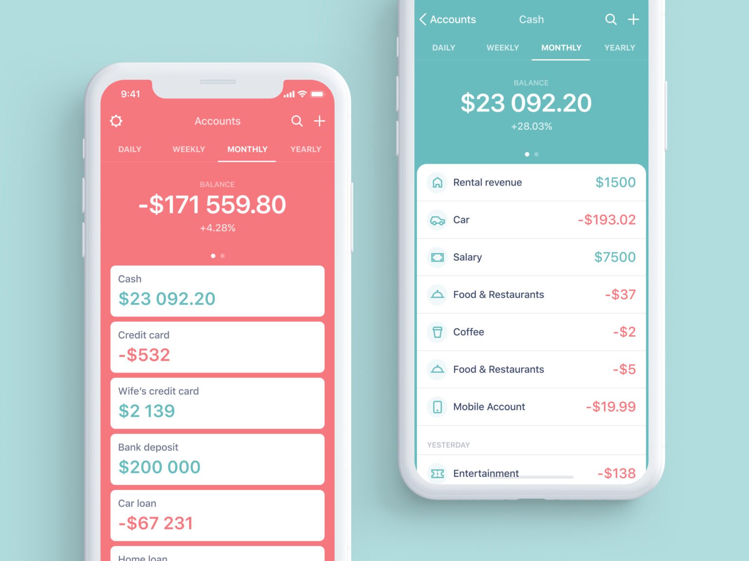 budget app UI