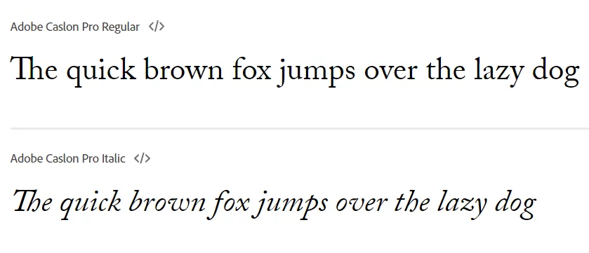serif font caslon