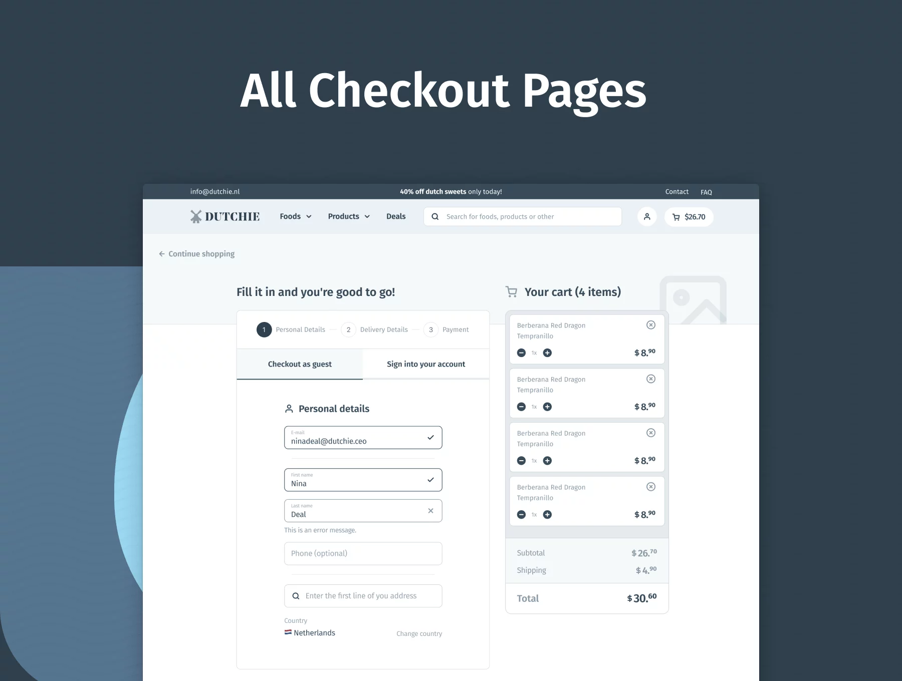 checkout page